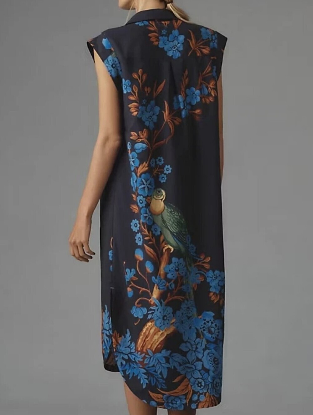 Maeve The Lillian Navy Button-Front Midi Dress - Picture 2 of 8